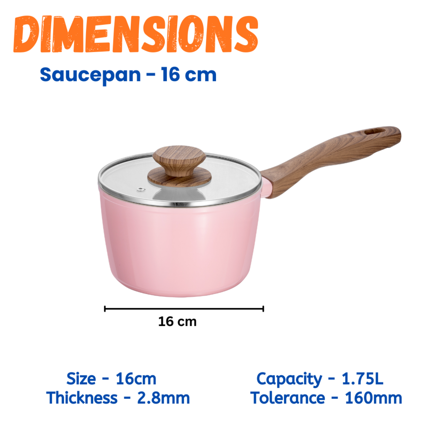 Stellyfire Forged Ceramic Saucepan (Pink)