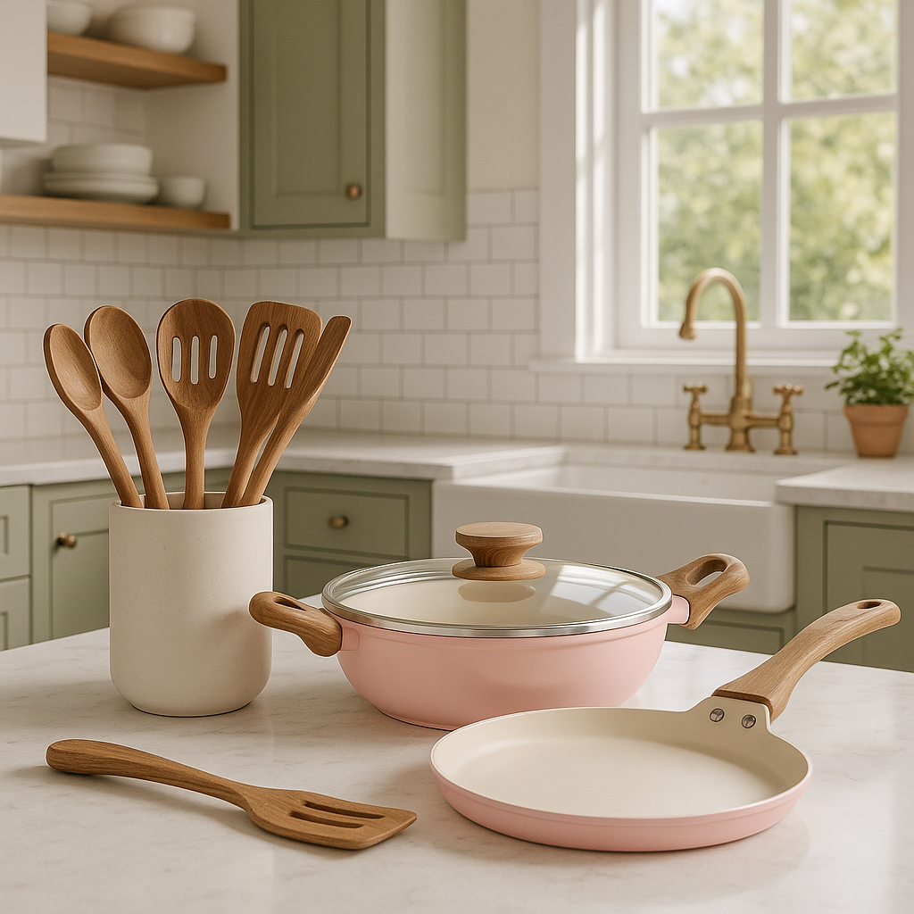 Stellyfire Forged Ceramic 2 pcs Combo Cookware set (Pink)