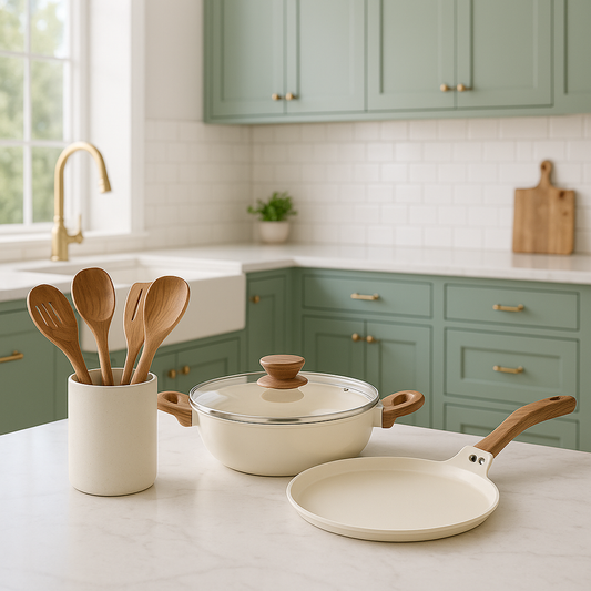 Stellyfire Forged Ceramic 2 pcs Combo Cookware set (White)