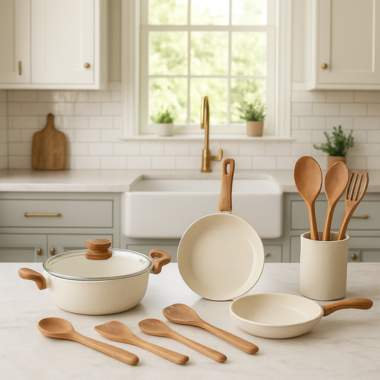 Stellyfire Forged Ceramic 3 pcs Combo Cookware set (White)