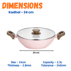 Stellyfire Forged Ceramic Kadhai (Pink)