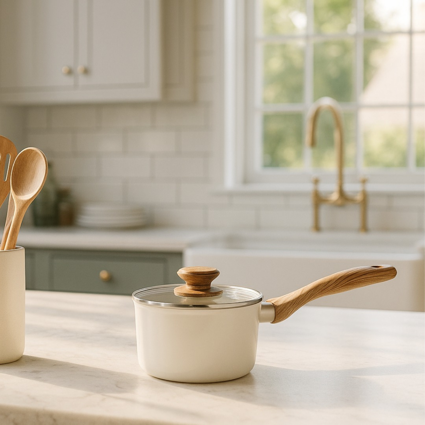 Stellyfire Forged Ceramic Saucepan (White)