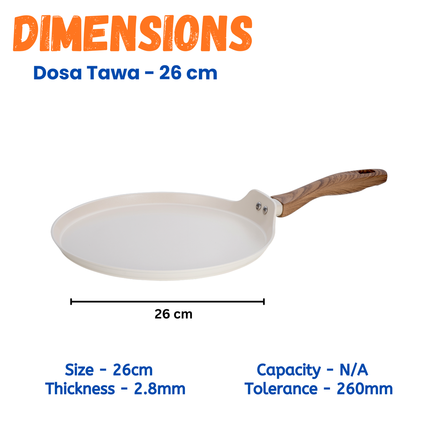 Stellyfire Forged Ceramic Dosa Tawa (White)