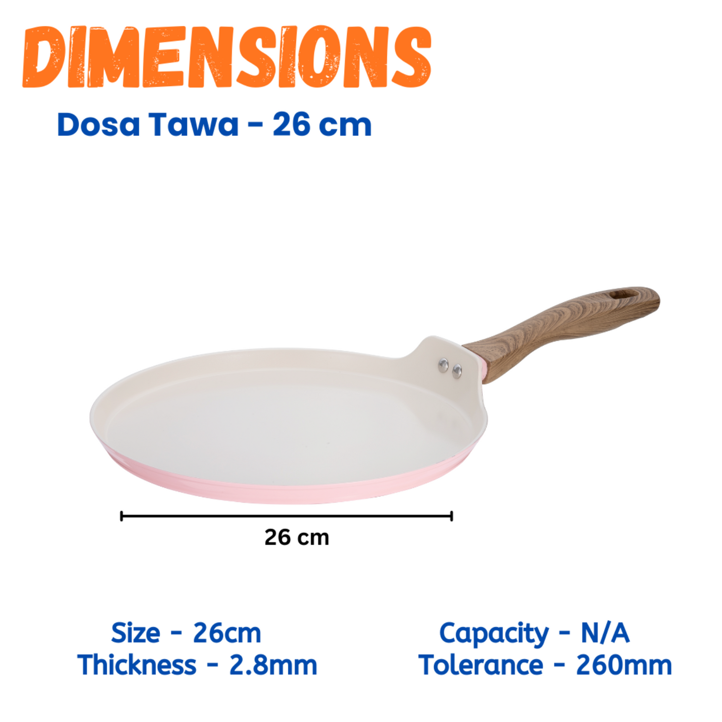 Stellyfire Forged Ceramic Dosa Tawa (Pink)