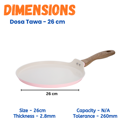 Stellyfire Forged Ceramic Dosa Tawa (Pink)
