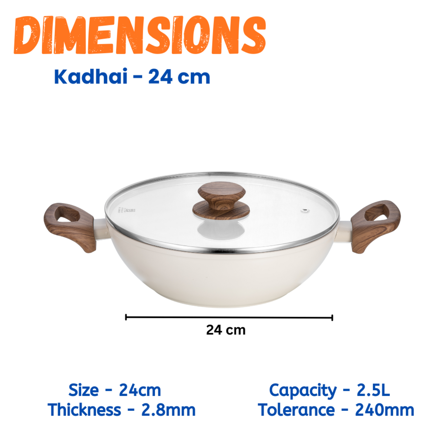 Stellyfire Forged Ceramic Kadhai (White)