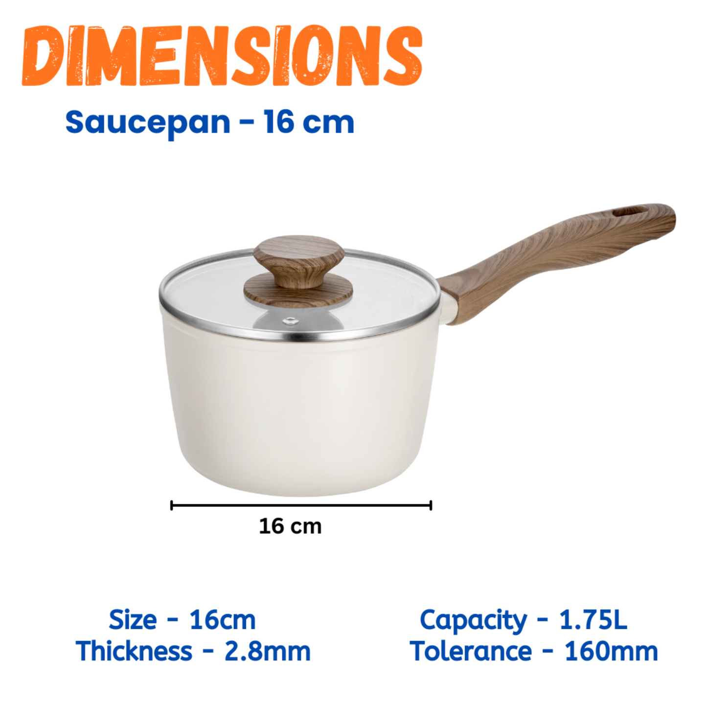 Stellyfire Forged Ceramic Saucepan (White)