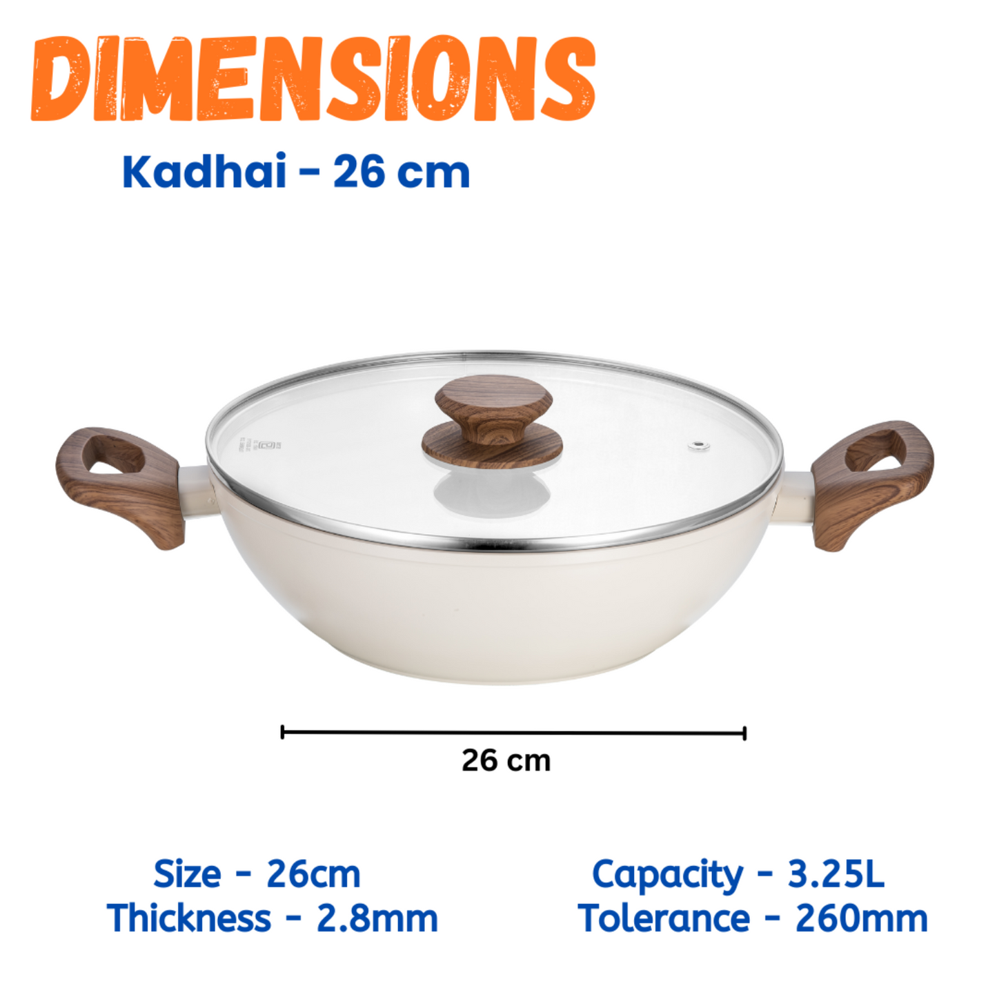 Stellyfire Forged Ceramic Kadhai (White)