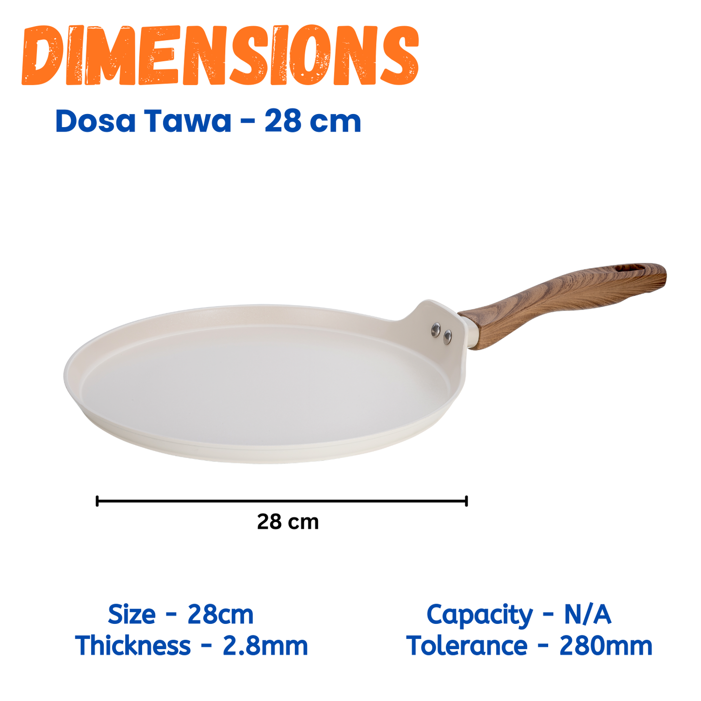 Stellyfire Forged Ceramic Dosa Tawa (White)